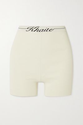 Khaite - Bryant Intarsia Ribbed-knit Shorts - Ivory