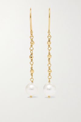 Mizuki - 14-karat Gold Pearl Earrings - one size