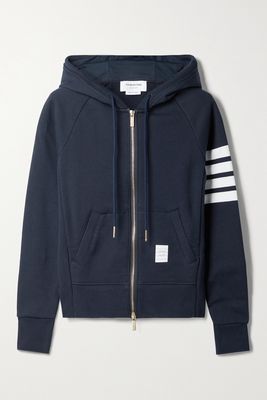 Thom Browne - Striped Cotton-jersey Hoodie - Blue