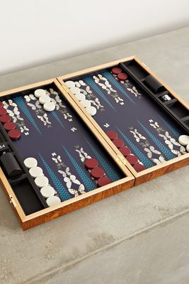 Alexandra Llewellyn - Photographic London Oak And Textured-leather Backgammon Set - Blue