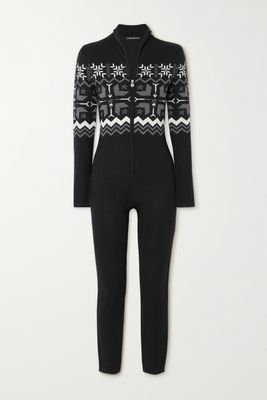 Perfect Moment - Nordic Intarsia Merino Wool Bodysuit - Black