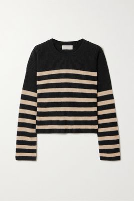 La Ligne - Mini Toujours Striped Cashmere Sweater - Black