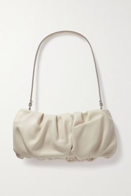 STAUD - Bean Gathered Leather Shoulder Bag - Cream