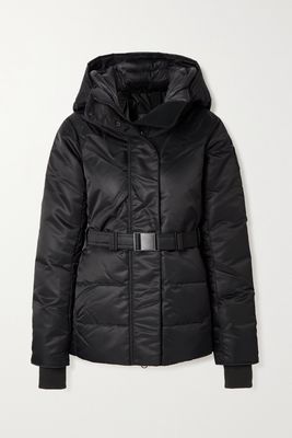 Canada Goose - Mckenna Hooded Belted Quilted Performance Satin Down Jacket - Black
