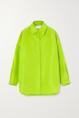 Valentino - Silk-dupioni Shirt - Green