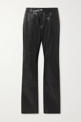 MM6 Maison Margiela - Leather Straight-leg Pants - Black