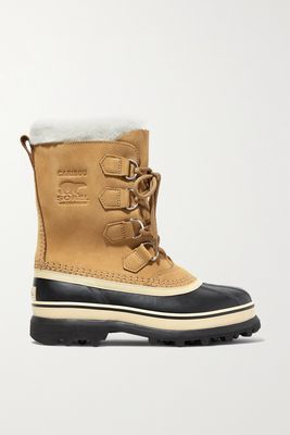Sorel - Caribou Fleece-trimmed Nubuck And Rubber Snow Boots - Brown