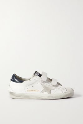 Golden Goose - Old School Distressed Leather Sneakers - White