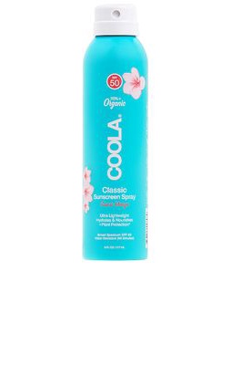 COOLA Classic Body Organic Sunscreen Spray SPF 50 in Guava Mango.