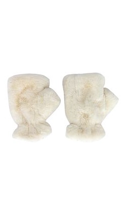 Apparis Ariel Faux Fur Gloves in Ivory.