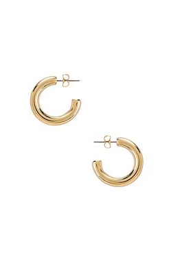 Five and Two Harper Chunky Hoop Earrings in Metallic Gold.