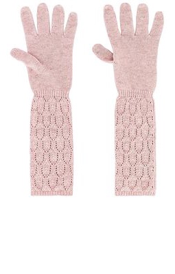 Autumn Cashmere Long Cinched Gloves in Pink.