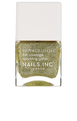 NAILS.INC Biodegradable Glitter in Partying on Portobello Gold.