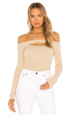 Lovers and Friends Cut Out Off Shoulder Top in Cream