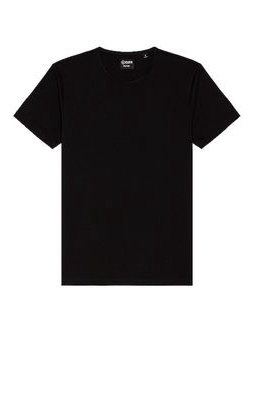 Cuts Crew Split Hem T-Shirt in Black