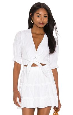 Show Me Your Mumu Kimmy Tie Top in White