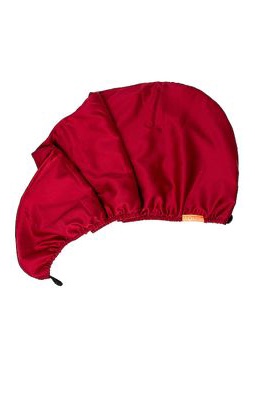 AQUIS Charmeuse 2 Layer Turban in Ruby.