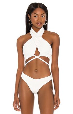 F E L L A Lucian Bikini Top in White