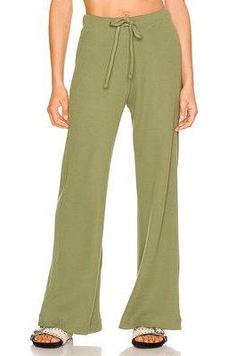 DONNI. Thermal Wide Leg Pant in Sage
