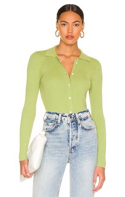 Stitches & Stripes Button Up Top in Green