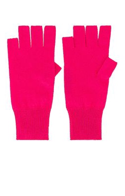 Autumn Cashmere Fingerless Gloves in Fuchsia.
