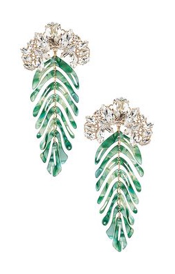 Anton Heunis Fun Crystal Pendant Earrings in Green.