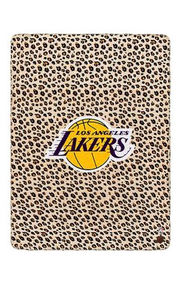 Slowtide Lakers Cheetah Blanket in Brown.