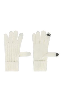 Hat Attack Cable Knit Touch Screen Glove in Ivory.