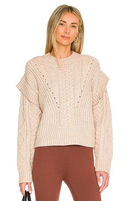 Central Park West Myles Cable Sweater in Neutral