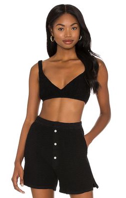 DONNI. Waffle Bralette in Black
