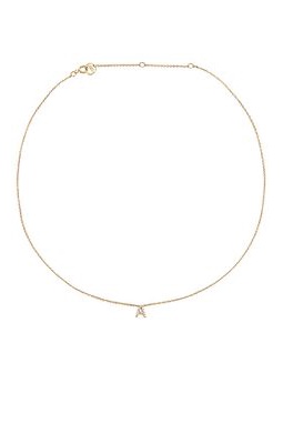 BYCHARI Diamond Initial Necklace in Metallic Gold