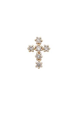 ERTH Grande Diamond Cross Stud in Metallic Gold.