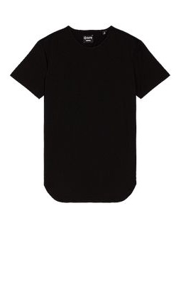 Cuts Crew Elongated T-Shirt in Black