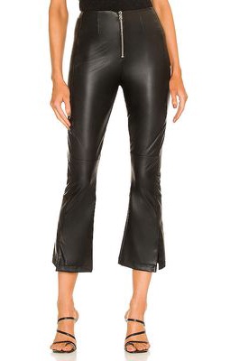 LNA Faux Leather Zip Pant in Black