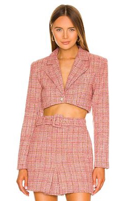 Lovers and Friends Amira Cropped Blazer in Pink
