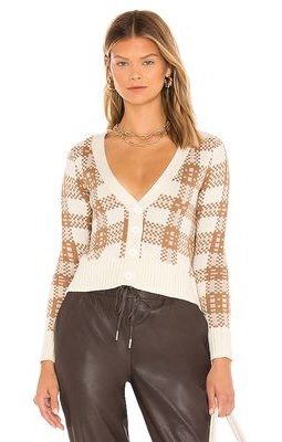 Central Park West Poppy Cardigan in Tan