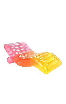 FUNBOY Clear Chaise Lounger Floatie in Orange.