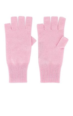 Autumn Cashmere Fingerless Gloves in Pink.