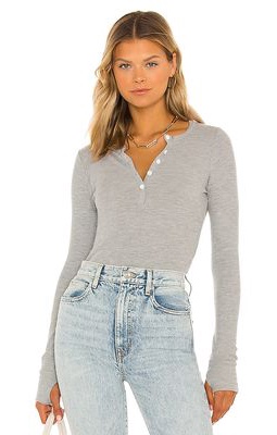 Michael Lauren Vance Henley Tee in Light Grey