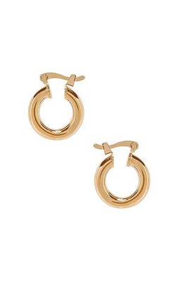 The M Jewelers NY Small Ravello Hoops in Metallic Gold.