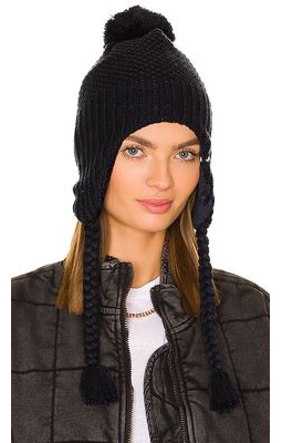 The North Face Purrl Stitch Earflap Beanie in Black.