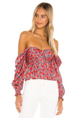 House of Harlow 1960 x REVOLVE Burna Blouse in Red
