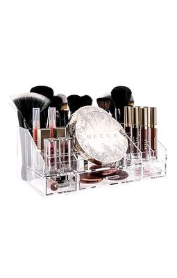 Impressions Vanity Brush and Makeup Organizer Tray in Clear.
