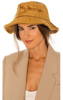 Loeffler Randall Ivy Bucket Hat in Tan,Mustard.