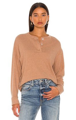 DONNI. Sweater Henley in Tan