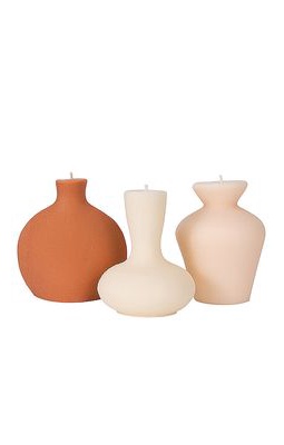 ANAIS CANDLE Modern Noir Ceramic Vase Shape Candle Set in Neutral.