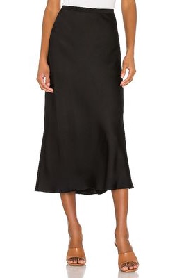 ANINE BING Bar Silk Skirt in Black