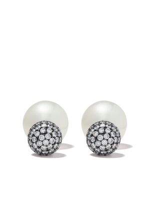 Yoko London 18kt black gold Duet South Sea pearl and diamond earrings - 7