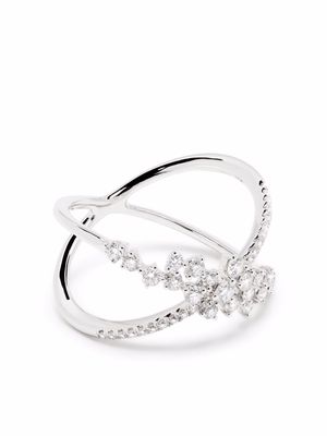Djula 18kt white gold Fairy Tale cross diamond ring - Silver