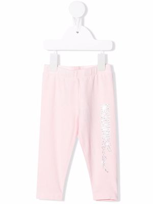 Moschino Kids glitter logo leggings - Pink
